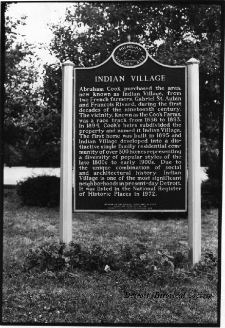 Indian Village Historical Marker, 1979 - 2008.033.485