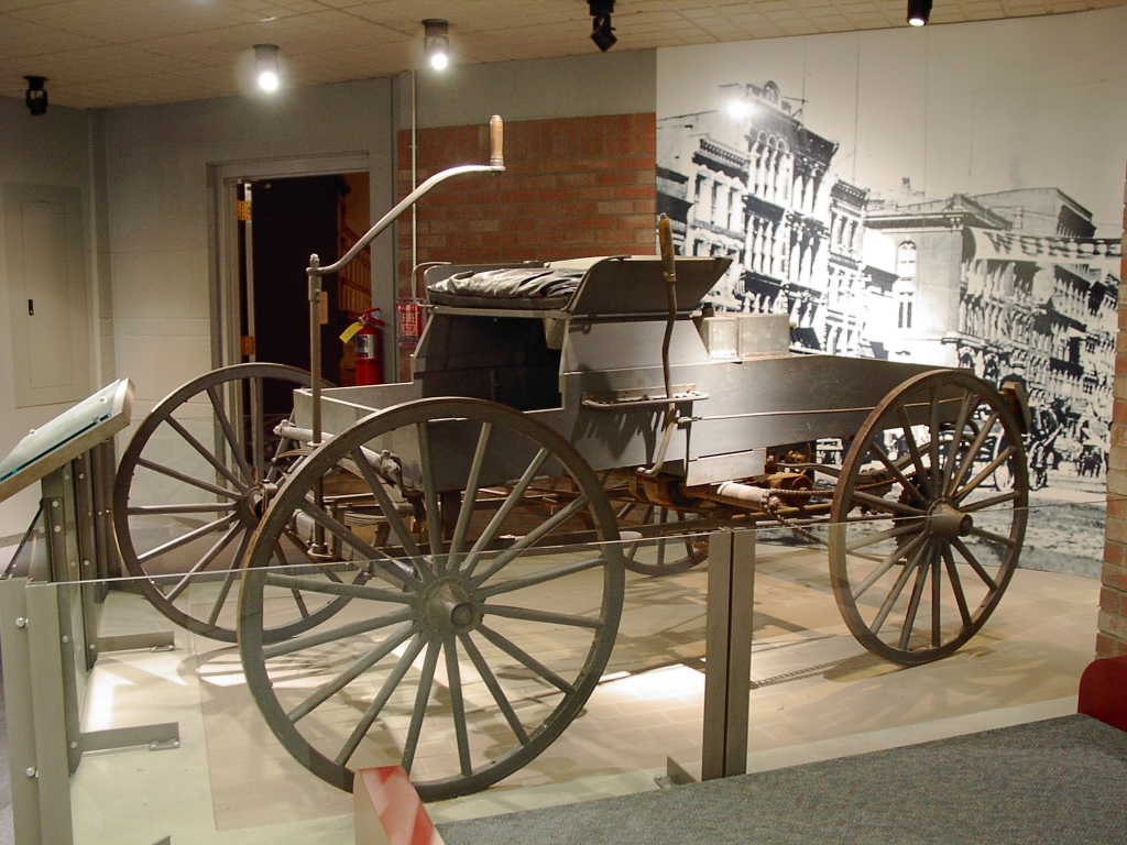 1957.160.001 A replica of King’s 1896 vehicle can be seen on display in our America’s Motor City exhibit.