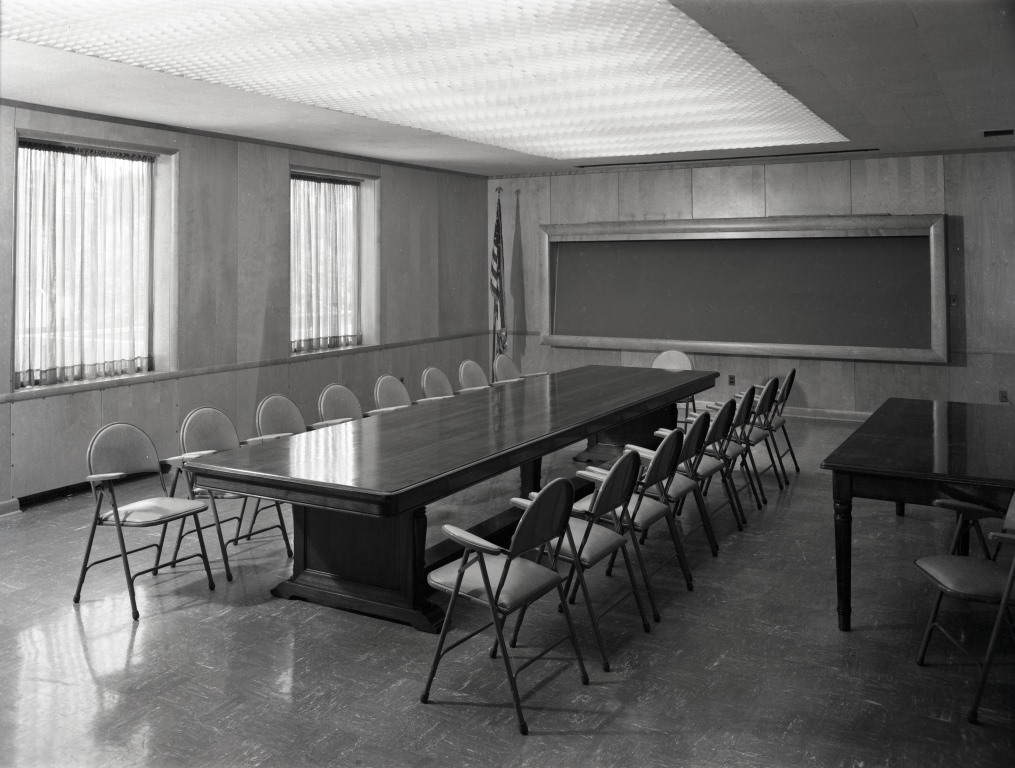 2009.004.158j This boardroom was remarkably utilitarian, c. 1955.
