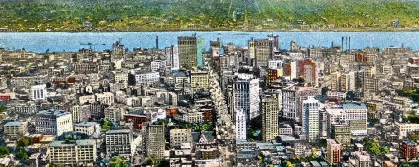 Postcard - Aeroplane View, Detroit Mich.