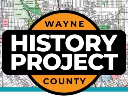 Wayne County History Project in circle superimposed on a map.