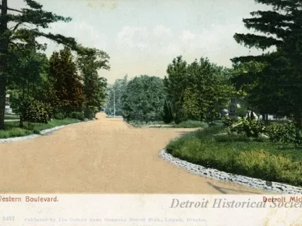Postcard - Western Boulevard, Detroit, Mich.