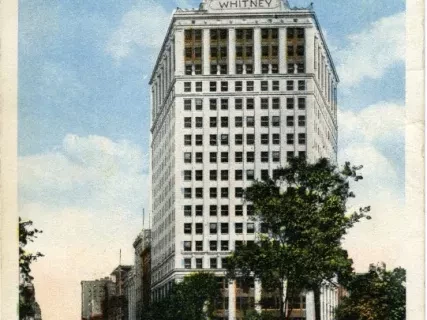 Postcard - Woodward Avenue, Looking South from David Whitney Building, Detroit, Mich.