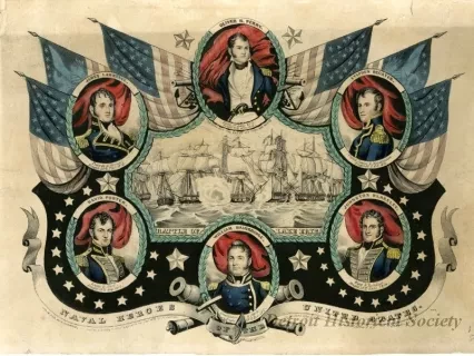Lithograph - Battle of Lake Erie
Naval Heroes of the United States