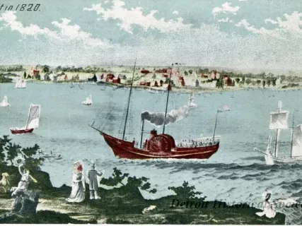 Postcard - Detroit in 1820.