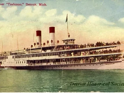 Postcard - Steamer "Tashmoo," Detroit, Mich.