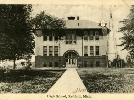 Postcard - High School, Redford, Mich.