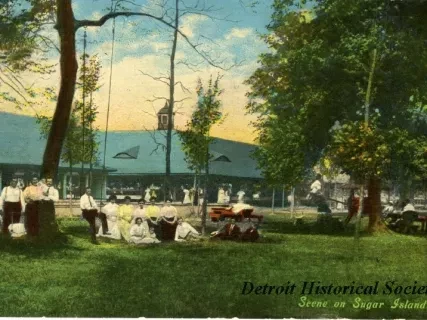 Postcard - Scene on Sugar Island.