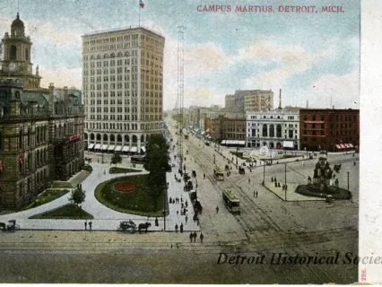Postcard - Campus Martius, Detroit, Mich.