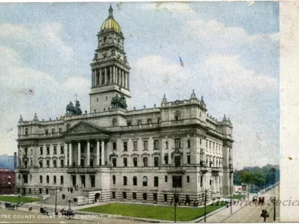 Postcard - Wayne County Court House, Detroit, Mich. - Wayne County Court House