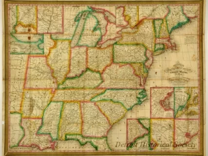 Map - Mitchell's Travellers Guide the United States. A map of the Roads, Distances, Steamboat and Canal Routes