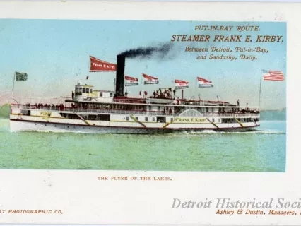 Postcard - The Flyer of the Lakes. - Steamer Frank E. Kirby