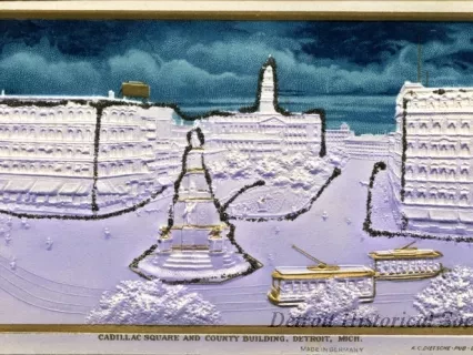 Postcard - Cadillac Square and County Building, Detroit, Mich.