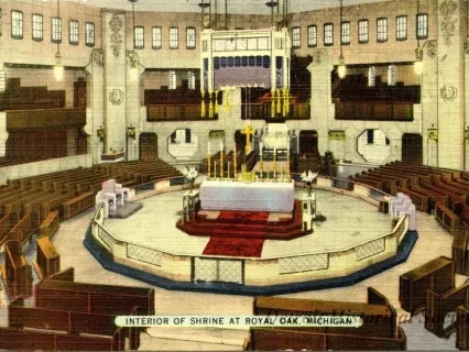 Postcard - Interior of Shrine at Royal Oak, Michigan - Interior of Shrine at Royal Oak