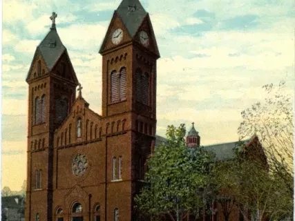 Postcard - St. Anthony's Roman Catholic Church, Farnsworth Street and Sheridan Avenue, Detroit, Mich. - St. Anthony's Roman Catholic Church