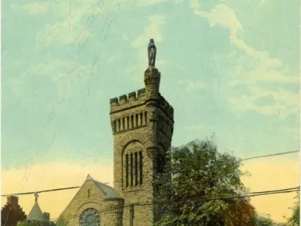 Postcard - Holy Rosary Roman Catholic Church, Woodward and Medbury Avenues, Detroit, Mich.