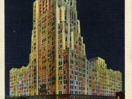 Postcard - Fisher Building, Detroit, Michigan.