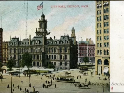 Postcard - City Hall, Detroit, Mich.