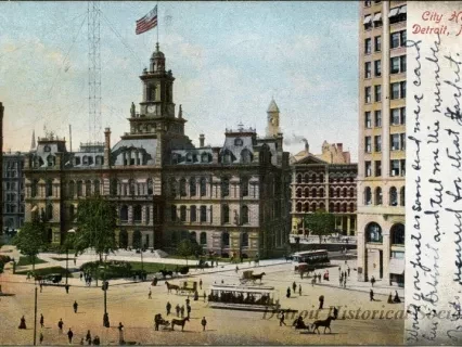 Postcard - City Hall, Detroit, Mich.