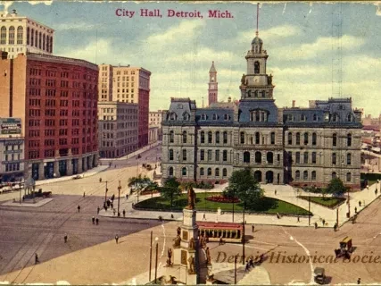 Postcard - City Hall, Detroit, Mich.