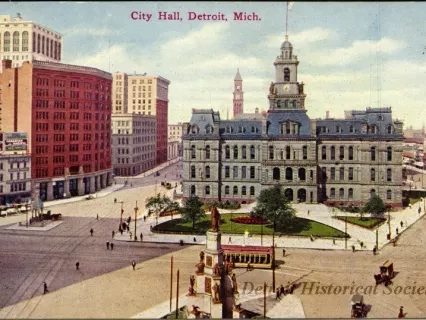 Postcard - City Hall, Detroit, Mich.