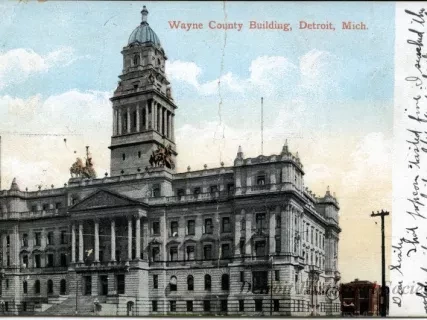 Postcard - Wayne County Building, Detroit, Mich.