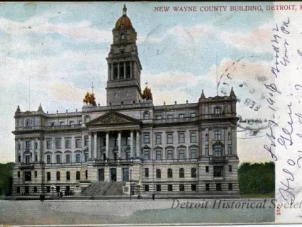 Postcard - New Wayne County Building, Detroit, Mich."