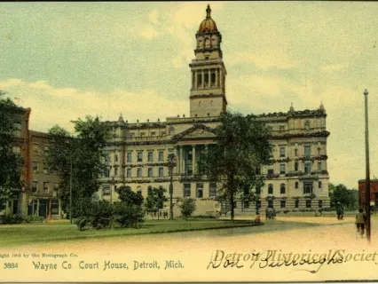 Postcard - Wayne Co. Court House, Detroit, Mich.