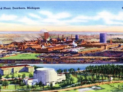 Postcard - Ford Plant, Dearborn, Michigan - Ford Plant, Dearborn, Michigan