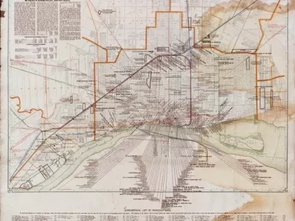 Negative, Film - The Industrial Map of Detroit Showing Its Manufacturing, Mercantile and Railroad Interests with Shipping Facilities