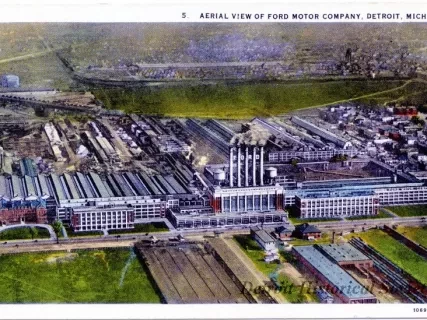 Postcard - Aerial View of Ford Motor Company, Detroit, Mich. - Aerial View of Ford Motor Company