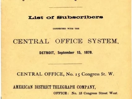Directory, Telephone - The Speaking Telephone!
List of Subscribers connected with the Central Office System