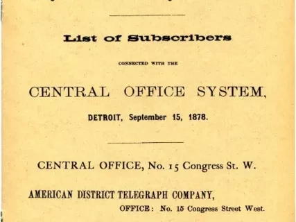 Directory, Telephone - The Speaking Telephone!
List of Subscribers connected with the Central Office System