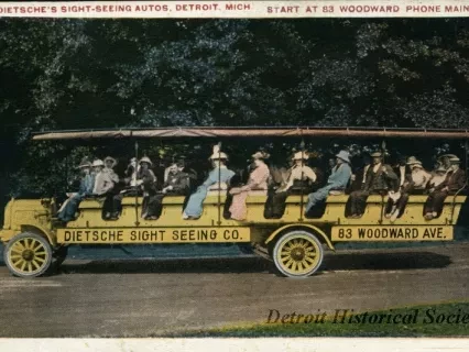 Postcard - Dietsche's Sight-Seeing Autos, Detroit, Mich.