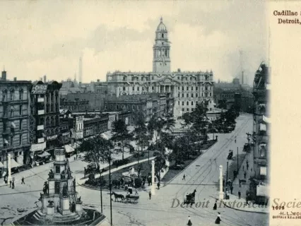 Postcard - Cadillac Square, Detroit, Mich.