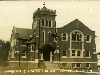Postcard - Woodward Ave Christian Church, Detroit, Mich.