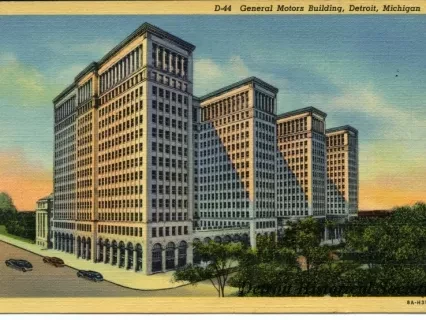 Postcard - General Motors Building, Detroit, Michigan