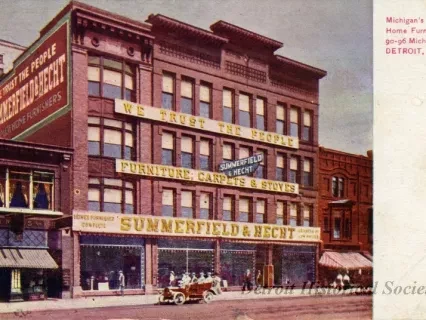 Postcard - Michigan's Largest Home Furnishers, 90-96 Michigan Ave., Detroit.