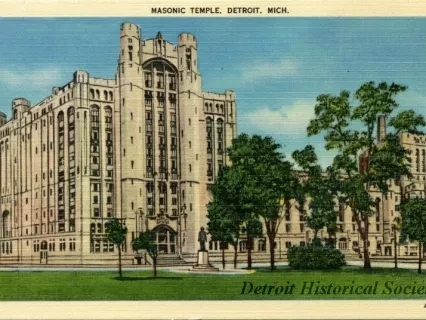 Postcard - Masonic Temple, Detroit, Mich.