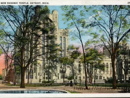 Postcard - New Masonic Temple, Detroit, Mich.