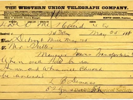 Telegram - The Western Union Telegraph Company