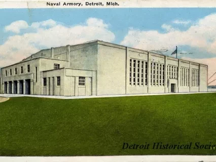 Postcard - Naval Armory, Detroit, Mich.