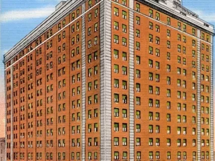 Postcard - Hotel Detroiter, Woodward at Adelaide, Detroit, Michigan