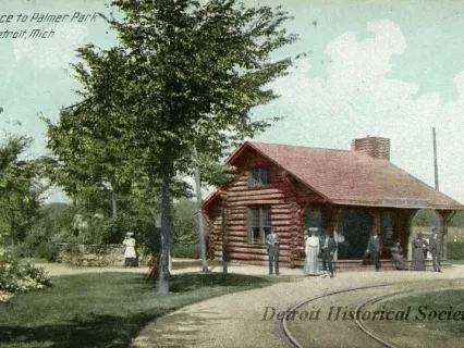 Postcard - Entrance to Palmer Park, Detroit, Mich.