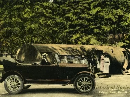 Postcard - Spruce Log, Palmer Park, Detroit, Mich.