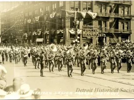 Postcard - [?] at American Legion Parade. Detroit. - American Legion Parade, Detroit