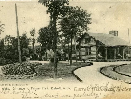 Postcard - Entrance to Palmer Park, Detroit, Mich.
