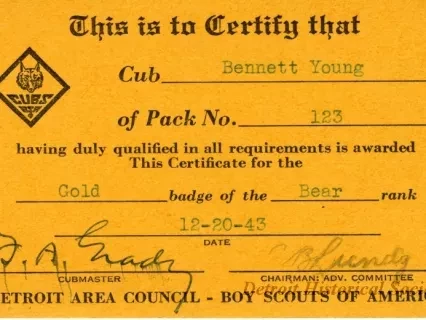 Certificate, Achievement