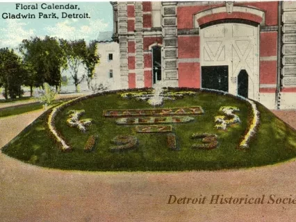 Postcard - Floral Calendar, Gladwin Park, Detroit.