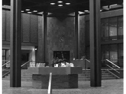 Print, Photographic - Kresge International Headquarters - Information booth just inside of the main entrance